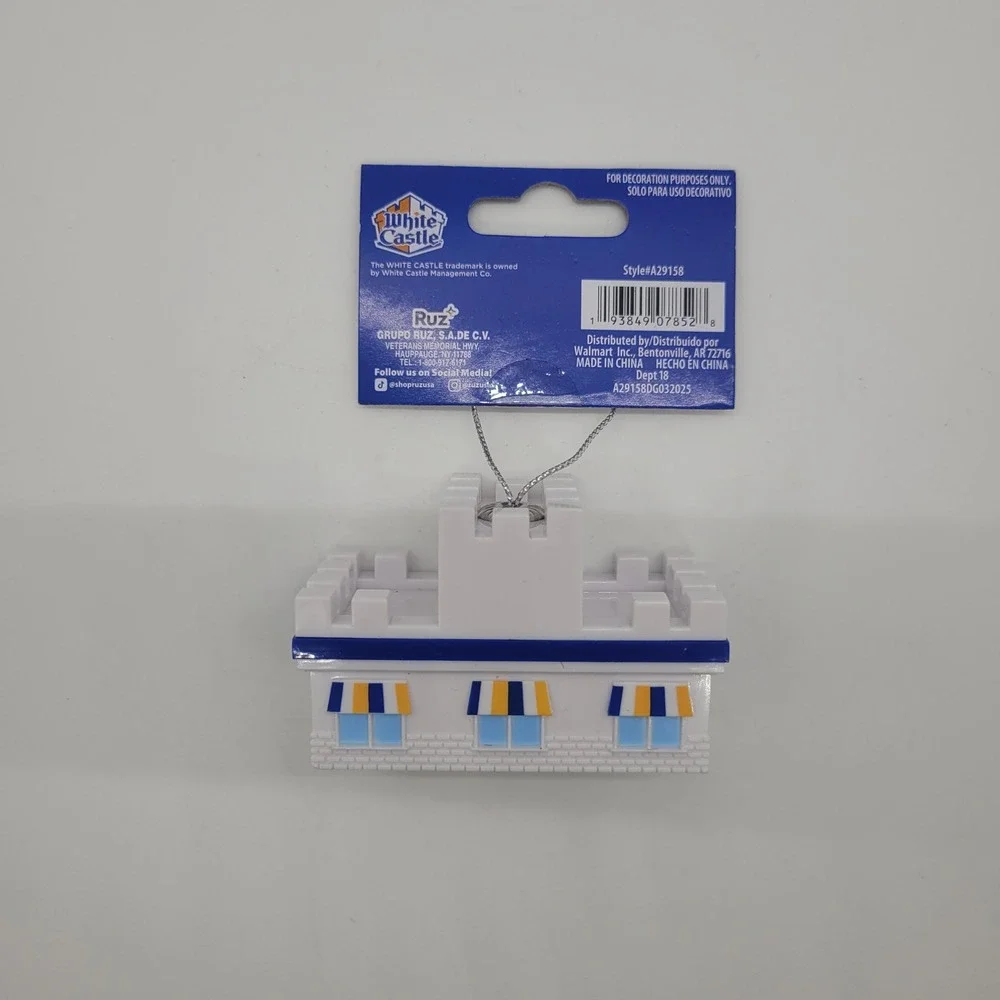 White Castle Restaurant Building Ornament Fast Food Collectible Ruz‎